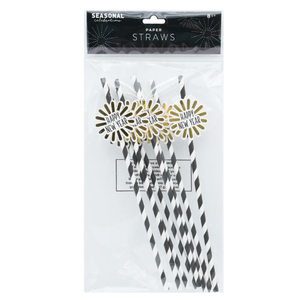 2 x New years paper straws