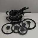 Cookware Set, 10-piece, With Lids an Handle, Black 