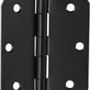 Design House Door Hinges for Interior Doors 3-Pack 3.5-inch x 3.5-inch, Design House 1/4-inch Radius Steel Door Hinge Door Hardware, Matte Black, 188888