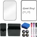 12 PCS Locker Accessories, Locker Decorations for Girls, Back to School Essentials Magnetic Locker Organizer, Include Locker Mirror, Locker White Board, Pen Holders, Eraser and Magnets (Black)