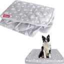 Waterproof Dog Bed Covers Replacement Washable Pet Hair Easy to Remove, Noiseless Quilted Puppy Pet Bed Cover Lovely Grey Star Print 29x41 Inches, for Dog/Cat, Cover Only