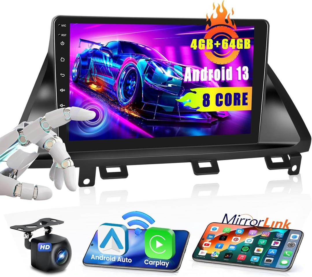 [8 Core 4+64G] Android 15 Car Stereo for Honda Odyssey Radio 2005-2010, Hikity 10.1'' IPS Touchscreen Odyssey Car Radio Wireless Carplay Android Auto 5G WiFi/Bluetooth DSP/32EQ/FM GPS SWC Backup Cam