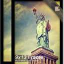 100% Solid Wood 9x13 Picture Frame Set of 2, Black Frame for 9 x 13 Inch Picture Poster Photo, Light Weight 9 by 13 HQ Matte Black Frame for Wall - 2 Pack/Black/9"x13"