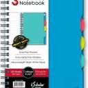 iScholar iQ 3 Subject Poly Cover Double Wire Notebook, College Rule, 9.5 x 6.5 Inches, 120 Sheets, Color May Vary (57904)