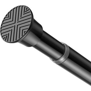 Spring Tension Curtain Rod 32-62 inch, Adjustable Expandable Tension Curtain Rod No Drilling, Tension rods for Window Doorway Kitchen Curtain, Black