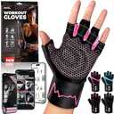 MhIL Workout Gloves for Women  Breathable Gym Gloves for Women with Palm Protection and Enhanced Grip  Padded Weight Lifting Glove for Womens with Wrist Wraps Support Weightlifting Exercise Cycling (Medium: 7.5  8 / 19.1  20.5 cm, Black and Grey)