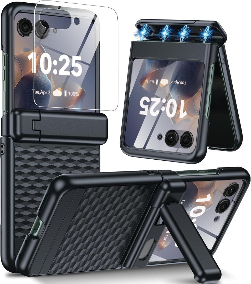 for Motorola Razr 2025/2024 Case,Hinge Protection & Kickstand