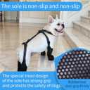Waterproof Dog Boots for Small/Medium Dogs -Dog Paw Protectors Dog Suspender Boots Anti-Slip Pet Shoes for Outdoor Walking, Reflective Stay-On,Dirt-Proof Comfortable Booties (Black, Medium)