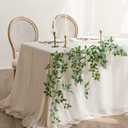 Ling's moment Artificial Rose Green Leaf Garland Greenery Vine for DIY Wedding Head Table Welcome Sign Table Centerpieces Candle Ring Fireplace Plant Leaves Garland Decor