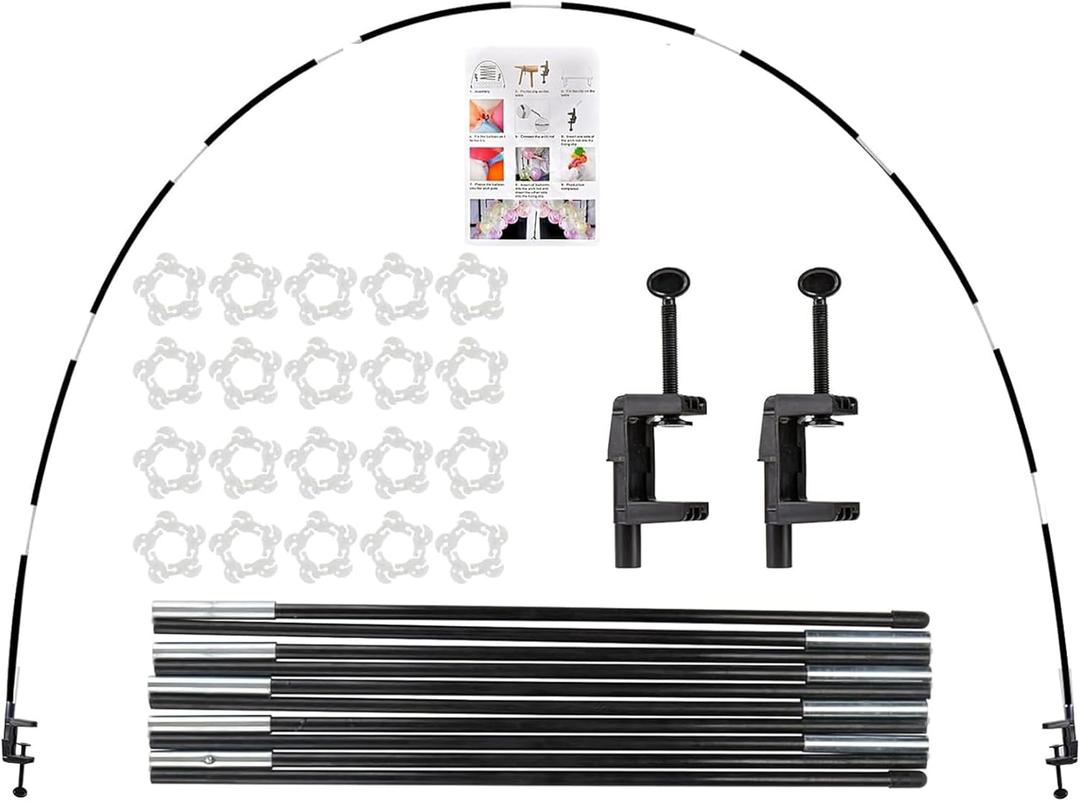 Voircoloria 13ft Table Balloon Arch Kit, Balloon Arch Stand Frame for Different Size Tables Graduation Wedding Birthday Baby Shower Party Decorations(Black) (4.5 to 6.5 Feet)