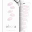 ohora Semi Cured Gel Nail Strips (N Glazed Donut) - Extended Size Range, Works with Any Lamps, Salon-Quality, Long Lasting, Easy to Apply&Remove - Includes 2Prep Pads, Nail File&Wooden Stick
