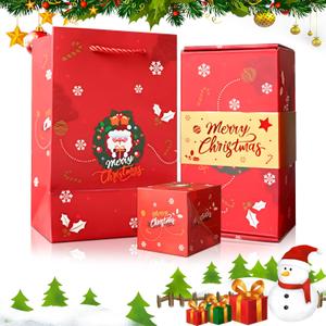 Yiishuiil 12pcs Surprise Box Gift Box, 2026 Christmas Explosion for Money, Pop Up Money Gift Box for Cash Gift, Christmas (Red)