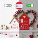 2 x Valentine's Day Wooden Cottage Decor SetRustic Farmhouse"Hugs & Kisses"and"Love in This Home" Signs, Romantic Table Top Decoration for Tiered Tray, Shelf, Mantel, or Bedroom