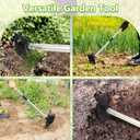 PIMEKOY Weed Puller Tool with Long Handle, Hoe Garden Tool Weeding Rake Combo for Uprooting, Garden Hoe, Weed Remover Manual Hand Weeder for Yard Flower Bed(Black)