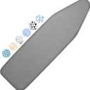 Ironing Board Cover and Pad, 15x54 Standard Size Thick Iron Padding, Scorch & Stain Resistant Ironing board cover, Heavy Duty Iron Board Padded with Adjustable Fasteners Durable Elastic Edge, Grey (Gray)