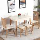 47" Wooden Foldable Kitchen Table Dining Table Rotating Table 4-6 People, 31.5 inches x 47 inches x 30 inches