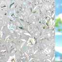 Kromapolis Window Film, Window Privacy Film, Window Vinyl Glass Covering, Stained Glass Decorative Film, Window Film Privacy Frosted, Static Window Clings, Non-Adhesive, No-Glue (23.6 x 78.7 inch) (Clear)