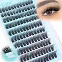 Wispy Self Adhesive Eyelashes Natural Self Adhesive Lash Clusters With Spikes D-Curly Pre Glued Lashes Reusable Glueless Lashes Salon-Level Cluster Eyelash Extensions 10-18MM by Zegaine