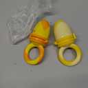 NatureBond Baby Food Feeder/Fruit Feeder Pacifier Nibbler (2 Pack) - Infant Teething Toy Teether Weaning in Appetizing Colors | + Additional Silicone Sacs (Sunshine Orange and Lemonade Yellow)