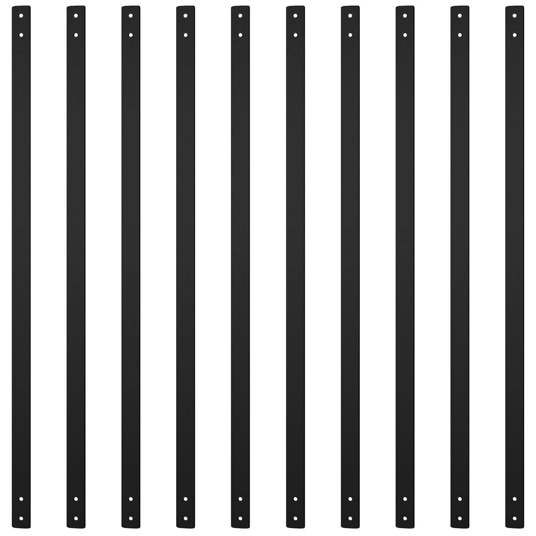 26 Pack Deck Balusters, 32.25"X1" Stair Railing, Heavy Duty Cast Iron Deck Railing, Flat Straight Baluster with Screws, Indoor/Outdoor Stair Railing Compatible Wood & Composite for Porch
