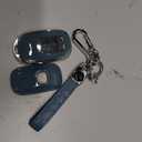 for Honda Key fob Cover with Leather Keychain Soft TPU Full Cover Protection,for 2022 2023 2024 2025 Civic Accord HR-V Pilot CR-V,5-Buttons Key Fob Shell(Storm Blue)