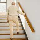 6FT Wooden Stair Railing Indoor, Wall Railings for Stairs, Hand Rails for Indoor Stairs, Non-Slip Stair Handrail for Home Garden Corridor Lofts Kindergarten Guardrail(2 Sections, 2 x 3FT)