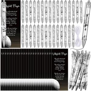 60 Pcs Volleyball Party Favors Gifts Include 30 Sliver Volleyball Ballpoint Pens, 30 Cards for Prize Team Coach Adults Players Lover Party Decoration Supplies