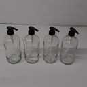 32 Ounce Glass Pump Dispenser Bottle, Large Amber Container with Pump for Shower and Bath Shampoo Soap Conditioner Lotion - 1 Liter - by Kitchentoolz