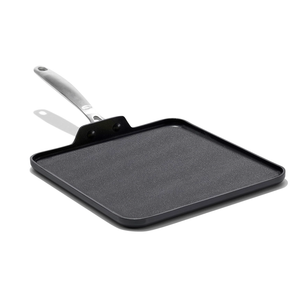OXO Enhanced 11" Griddle Pan, PFAS-Free Ceramic Nonstick, Durable Hard Anodized Cookware, Scratch Resistant, Stainless Steel Handle, Good Grips, Dishwasher & Oven Safe, Black