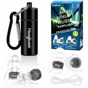 Hearprotek Concert Ear Plugs, 2Pairs Reusable high Fidelity Musician Ear Plugs for Concerts Loud Music-Noise Reduction Ear Protection earplugs for Rave,Festival,Music,Tinnitus Relief