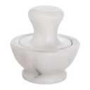 HIC Kitchen Mushroom Mortar and Pestle Spice Herb Grinder Pill Crusher Set, Solid Carrara Marble (4-Inch, Mushroom)