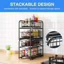 Pull-out Cabinet Organizer, Stackable 2-tier Under Sink Rack, with Sliding Storage Drawer for Pantry, and Desktop, for Bathroom, Kitchen, Office, Black
