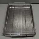 Air Fryer Basket for Oven with 50 Recipes, Extra Large 2 Piece Nonstick Crisper Tray & Basket, Stainless Steel Air Fryer Accessories for Crispy Foods Healthy Cooking, Dishwasher Safe, 16.5 x 12.5