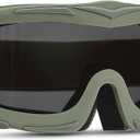 KEMIMOTO Airsoft Goggles, Tactical Safety Goggles with 3 Interchangeable Lenses, Anti-Fog, Adjustable Headband, Carry Bag, Green