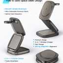 3-in-1 Magnetic Wireless Charging Station for Apple Devices - 15W Fast Charge with 30W Adapter, Foldable Aluminum Travel Dock for iPhone 17/16/15/14/13/12 Series, iWatch, AirPods