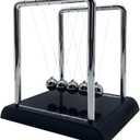 Newtons Cradle Balance Balls, Swinging Balls with Black Base, Science Physics Accessories for Adults, Calm Down Fidgets Kit, Desk Ornament for Stress Relief, Office Home Decoration (Black) (Medium - 5 Balls)