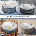 1MORE Firepit Lid Round 38"w/Handle,Metal Firepit Cover.Silver