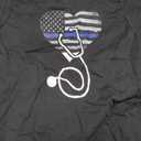American Flag Heart with Police Thin Blue Line Nurse RN LVN T-Shirt, XS
