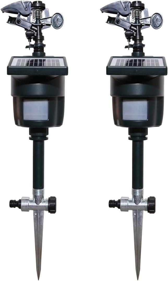 Solar Motion Activated Sprinkler to Deter Animal Cat, Birds, Dogs Repellent Outdoor Lawn Motion Sensor Water Sprinkler for Garden 2 Pack