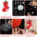 4 Sets Strawberry Party Balloons Stand Kit with Strawberry Foil Balloons Sweet 1st Party Balloon Centerpiece for Tables for Girls Birthday Baby Shower Decoration
