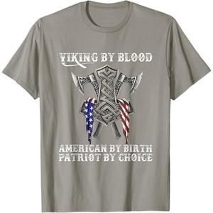 Viking By Blood American By Birth Patriot By Choice T-Shirt, Size: 2XL