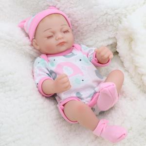 Realistic 10 Inch Sleeping Newborn Baby Doll - Reborn Alive Soft Silicone Vinyl Baby Girl with Close Eyes, Girl Doll Set for Ages 3+