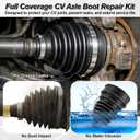 4 PCS Rubber CV Axle Boot Repair Kit with CV Boot Tool Cone Mounting, 8pcs Stainless Steel Clamps and 12pcs Cable ties for 2.32" 2.91" 3.35" Calibers, Waterproof Dustproof Protection for Protect Axle