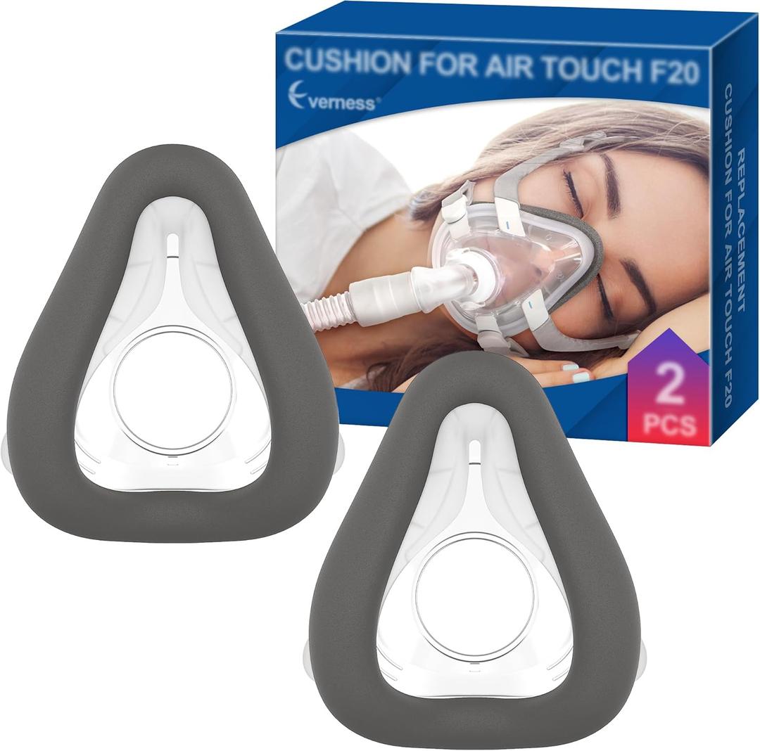 2 Packs Memory Foam Mask Cushion (M) for ResMed Airtouch F20 & Airfit F20, Highlights Secure Seal & Leak-Free with Advanced Brown Memory Foam - F20 Mask Medium for Full Face CPAP Users