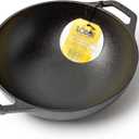 Lodge 9 Inch Cast Iron Mini Wok with Dual Loop Handles  PFAS FREE Pre-Seasoned Small Stir Fry Pan  Stovetop & Oven Safe Heavy Duty High-Heat Retention Pan  Made in USA