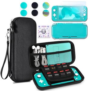 innoAura Switch Lite Case 12-in-1 Accessories Bundle for NS Switch Lite (2019), with Protective Carrying Case, Hand Strap, Screen Protector & Cute Thumb Grips, Black innoAura Switch Lite Case 12-in-1 Accessories Bundle for NS Switch Lite (2019), with Protective Carrying Case, Hand Strap, Screen Protector & Cute Thumb Grips, Black