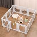 Clear Acrylic Indoor Dog Playpen, 23.6" H, 12 Panels Puppy Playpen
Pet Playpen with Door, Expandable Transparent Pet Fence with Suction Cups, Easy Assemble for Medium/Small Dogs & Pets