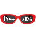 Cuffbow 12 Pcs 2026 Graduation Glasses Prom 2026 Sunglasses Bulk Plastic Eyeglasses Graduation Prom Party Supplies Photo Booth Props (Red)