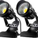FZWLE Spot Lights Clamp Indoor Spotlights, 7W Clip on Lights Daylight White Uplights with 6FT Cord and Switch for Trade Show, Workshop, Billboard, Desk Lighting (2 Pack)