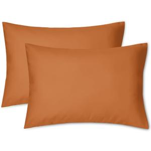 EXQ Home Toddler Pillowcases Zippered 13x18 Travel Pillow Case Set of 2, Small Pillow Case Fits Baby Pillow Sized 12x16, 13x18, Kids Pillowcases 2 Pack Machine Washable (Umber)